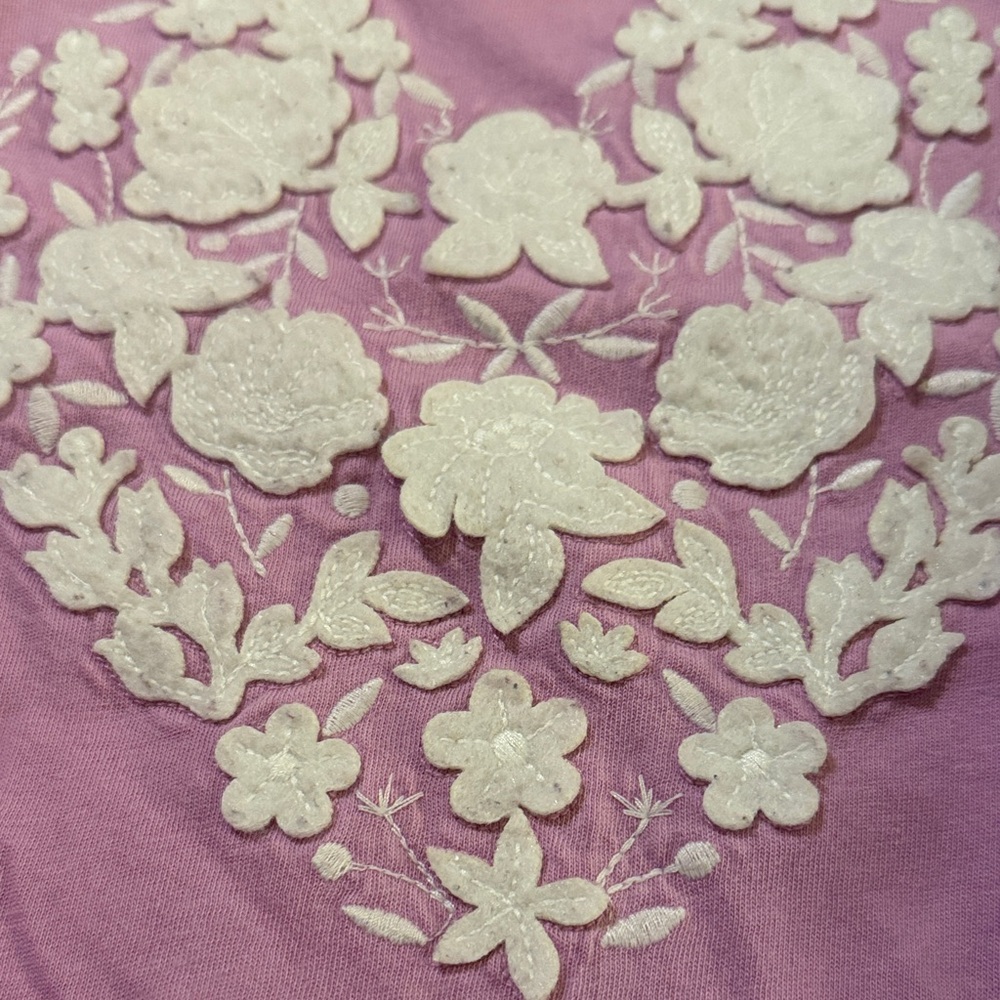 GAPkids Lilac Top with White Floral Appliqué